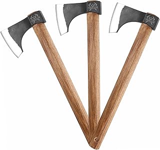 Throwing Axe Set, 3 Pack 18.9" Throwing Axes and Tomahawks with 1065 High Carbon Steel & Hickory Wooden Handle, Perfect for Axe Throwiing Game, Competition and Recreation, Gift for Men