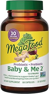 Sponsored Ad - MegaFood Baby & Me 2 Prenatal Prebiotics and Probiotics for Women & Developing Baby with 30 Billion CFU, Vegetarian and Non-GMO, 60 Caps (30 Servings)