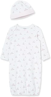Sponsored Ad - Little Me Clothes for Baby Girls' 2-Piece Nightgown and Cap Set 100% Cotton with Elastic Bottom, Baby Essentials, 0-3 Months