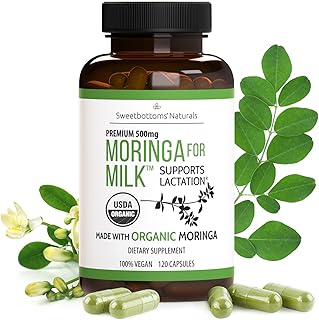 Sponsored Ad - Lactation Supplement - Organic Moringa Capsules for Breastfeeding Support to Increase Breastmilk Supply (120 ct) Pure Malunggay Leaf Powder for Milk Production Booster & Postnatal Vitam