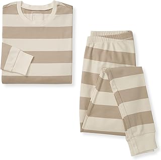 Mommy & Me Rugby Stripe Organic Cotton Pajamas - Oat