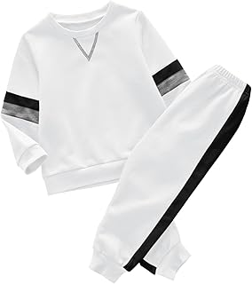 Sponsored Ad - Boy's Color Block Tracksuits Casual Sweatshirt Sports Pants Outfit Sets