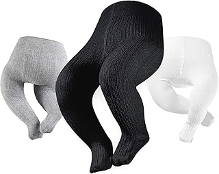 Sponsored Ad - Baby Girls Cable Knitted Tights Infant Full-Footed Seamless Cotton Tights New-born Girls Seamless Leggings 3/4/5/6