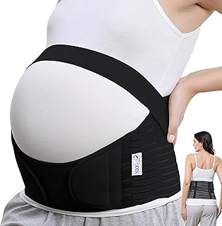 NeoTech Care Pregnancy Support Maternity Belt, Waist/Back/Abdomen Band, Belly Brace (Size L, Black Color)