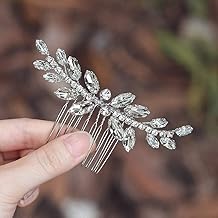 JAKAWIN Rhinestone Bride Wedding Hair Piece Crystal Hair Comb Bridal Hair Accessories for Women HC111 (Silver)