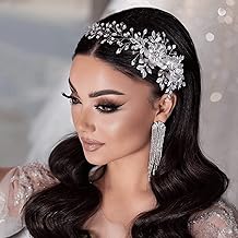 ULAPAN Bridal Hair Combs Crystal Wedding Headbands Head Pieces Rhinestones Hair Accessories for Brides Bridesmaid Womens (silver comb)
