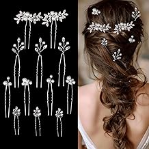 12 Pieces Bride Hair Pins Rhinestone Bridal Hairpiece for Women Crystal Wedding Hair Accessories for Bridesmaids