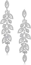 Sponsored Ad - SWEETV Wedding Bridal Chandelier Earrings, Crystal Rhinestone Drop Dangle Earrings for Women Brides