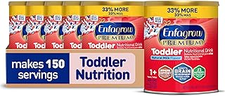 PREMIUM Toddler Nutritional Drink, Made with Real Milk, Brain-Building Omega-3 DHA, Nutrients and Prebiotics for Growth & Immune Support, Non-GMO, Toddler Milk Powder, 32 Oz Can, 6 Count