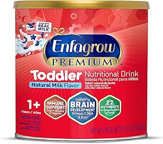 PREMIUM Toddler Nutritional Drink, Made with Real Milk, Brain-Building Omega-3 DHA, Nutrients and Prebiotics for Growth & Immune Support, Non-GMO, Toddler Milk Powder, 24 Oz Can