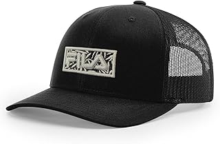 Unisex Patch Logo Adjustable Mesh Trucker Snapback Hat (Black)