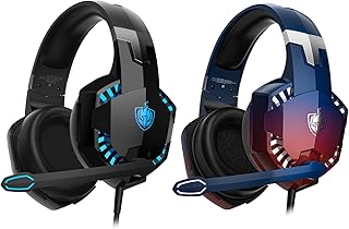 PHOINIKAS PC Gaming Headset, G2000 Stereo Gaming Headset for PS5 XboxOne Switch Controller, Wired Over Ear Headphones with Mic, 7.1 Surround, for PS4/Laptop/Tablet (2 PCS)