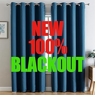 Sponsored Ad - G2000 100% Blackout Curtains for Bedroom & Living Room - 84 Inch Peacock Blue Grommet Curtains with Thermal Lining, Light Blocking, Noise Reducing, 2 Panels