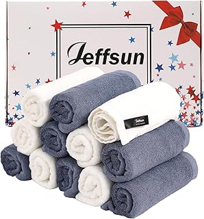 Baby Washcloths 12 Pack, 10x10 inch Ultra Soft Small Wash Cloths for Face and Body, Gentle & Safe White Face Towels on Sensitive Skin, Baby Essentials Shower Gifts for infant Kid Toddler Children