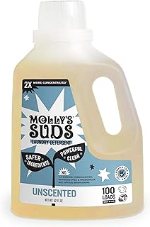 Sponsored Ad - Molly's Suds Liquid Laundry Detergent | Clean Laundry Detergent Soap for Sensitive Skin | 2x Concentrated, High Efficiency (HE) | Unscented - 100 Loads