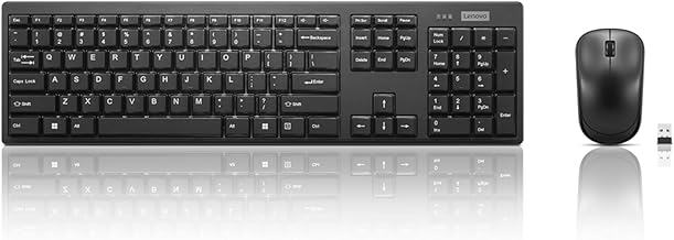 100 Wireless Keyboard and Mouse Combo – Cordless Set with Spill Resistant Quiet Keys – 3-Zone Keyboard - Ambidextrous Mouse – Compact Design – Wireless USB -Black