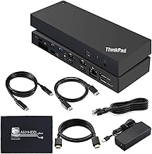 Sponsored Ad - Lenovo 40AN0135US Dock 135W Bundle - Gen 2 Dual UHD 4K Display with 135W Power Adapter + 4K HDMI Cable + 4K DisplayPort Cable + Thunderbolt Cable + Microfiber Cloth - Lenovo Docking Sta