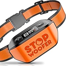 New 2025 No Shock Dog Bark Collar for Small Medium Large Dogs-Smart Chip Adjusts to Stop Barking in 1 Minute-Highly Effective Vibration and Sound Stops Barks Fast with No Pain-Safe Orange