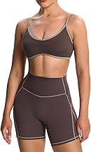 Sponsored Ad - Aoxjox Women's Color Block Workout Sports Bras Fitness Lexi Lined Strappy Bra Athletic Yoga Crop Tank