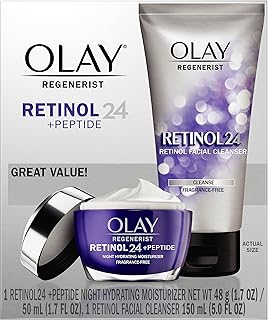 Retinol 24 Duo Pack, Renewing Exfoliating Cleanser, FragranceFree 5.0 FL oz, Night Moisturizer, Fragrance-Free, 1.7 oz, 4ct Retinol Cleansing Melts