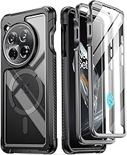 Sponsored Ad - Guardian Case Compatible with OnePlus 12 5G (2024), Built-in Screen Protector 【Work with Fingerprint ID】, Full-Body Hybrid Shockproof Protective Rugged Clear Cover Case, Black/Clear