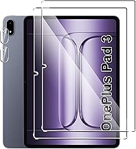 [2+2 Pack ] for OnePlus Pad 3 Screen Protector with Camera Lens Protector,Tempered Glass Film,HD Clear,Anti-Scratch,Bubble Free