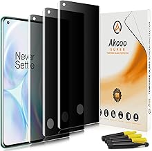 Privacy Screen Protector for OnePlus 8,UV Tempered Glass - 3 Pack, Anti Spy, Fingerprint-ID Compatible, 9H Hardness Scratch Resistant