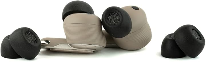 TWo-230-A | Premium Memory Foam Replacement Earbud Tips for JBL Tour Pro 3, Nothing Ear, OnePlus Buds, & More | Ultimate Comfort, Secure Fit, Superior Noise Isolation| Black (Medium) (3 Pairs)
