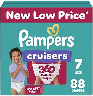 Pampers Diapers - Cruisers 360 - Size 7, 88 Count, Babyproof up to 100% Leakproof Pull-On Diaper
