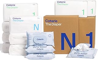 Sponsored Ad - Baby Wipes + Diapers Kit, Size 1 (198 Count) & Size Newborn Diapers (93 Count), 4 Pack (224) Wipes with 99% Water, Plant Based Materials, Hypoallergenic for Sensitive Skin, Baby Essenti