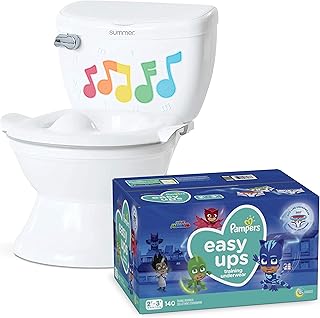 Potty Training Seat Starter Kit—My Size Potty Lights & Songs Transitions and Pampers Easy Ups 2T-3T Potty Training Underwear for Boys and Girls, Size 4, 140 Count (Packaging May Vary)