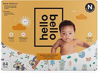 Diapers, Size Newborn (NB, Up to 10 lbs), 84 Count of Premium Disposable Baby Diapers in Woodland Animals and Koala Kids Designs, Hypoallergenic with Soft, Cloth-Like Feel