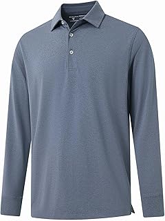 Sponsored Ad - Golf Shirts for Men Dry Fit Performance Moisture Wicking Casual Heather Collared Long Sleeve Polo Shirts for Men