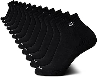 Sponsored Ad - Mens Quarter Socks - 12 Pack Breathable Soft Cushioned Quarter Cut Athletic Ankle Socks for Men