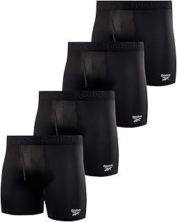 Mens Boxer Briefs - 4 Pack Stretch Performance Mens Underwear Boxers with Functional Fly Pouch (Sizes: S-XL), Size Medium, Black