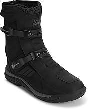 Stelvio Mid WP Riding Boots for Men Black Waterproof Motorcycle Boots Durable Leather Touring Shoes