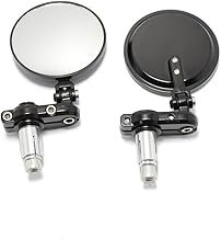 Sponsored Ad - Black Foldable 3" Round 7/8" Handle Bar End Side Mirrors for Harley Davidson Kawasaki Suzuki Yamaha Cruiser Dirt Bike Scooter ATV