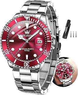 Watches Men Waterproof Luxury Big Face Mens Watch Stainless Steel Day Date Quartz Analog Dress Watches for Men Luminous Relojes De Hombre (Green/Blue/Black/Gold)