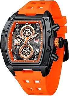 Sponsored Ad - Watch for Men Wristwatch Fashion Hollow Big Dial Luminous Waterproof Sport Analog Quartz Business Chronograph Mens Watches Blue Silicon Strap Dress Watch(0473 Orange)