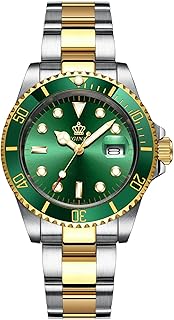 Mens Luxury Watches Rotatable Bezel Sapphire Glass Luminous Quartz Silver Gold Two Tone Stainless Steel Watch