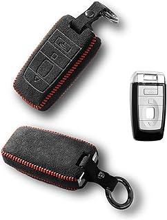 Alcantara Leather Key Fob Case Cover Shell Fit for Rolls-Royce Phantom Badge Edition
