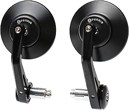 CNC Aluminum Alloy Round Cafe Racer Retro Black Motorcycle Bar End Mirrors Side 22MM 7/8" Inch Handlebar Mirror Universal Rear View For M8/M6 Sport Naked Street Bike Cruiser Minimoto Scooter