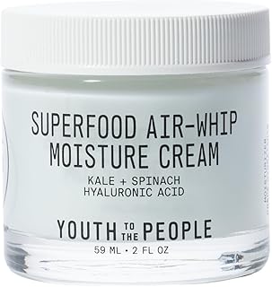 Sponsored Ad - Superfood Air-Whip Moisture Cream - Kale + Green Tea Hyaluronic Acid Face Moisturizer, Smooths + Hydrates Up to 48HR with Dewy Glow, Non-Greasy Lightweight Gel, Non-comedogenic