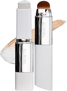 Blanc Cover Cream Stick V White - Korean Color-Changing Foundation Stick with Volufiline - Medium to Full Coverage Dewy Finish Base Makeup - Dual-Ended with Detachable Brush (202 Natural)