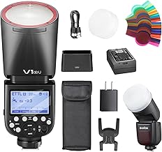 Sponsored Ad - V1S USA V1 SU Round Head Flash for Sony TTL Hot Shoe Flash 2.4G X Wireless HSS 1/8000s 2980mAh Lithium Battery LED Modeling Lamp Shot speedlight with Tri-Color Diffuser for Sony(USA Ver