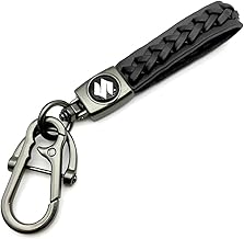 Leather Car Keychain Motorcycle Woven Strap Braided Rope Key Chain for Suzuki Car Auto Accessory Key Ring with 360 Degree Rotatable D-ring and Screwdriver