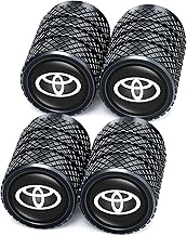 Tire Valve Caps, Copper, Black, Vehicle Specific Fit (Toyota, Corolla, RAV4, Highlander), Passenger Car, Automotive Valve Stem Caps