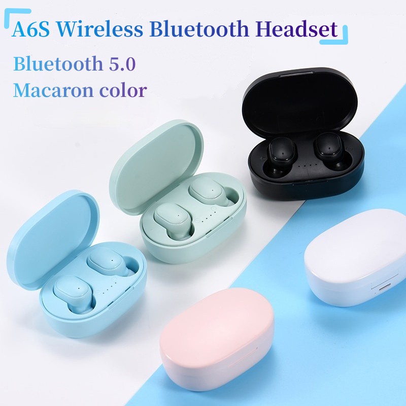 New A6S TWS Bluetooth Earphone Wireless Headphone Stereo Headset sport Earbuds microphone with charging box for smartphone